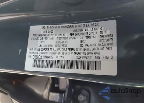 2022 Mazda Cx-30 Carbon Edition z USA, uszkodzony, nr VIN 3MVDMBCL1NM424796